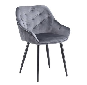 Szare kubełkowe krzesło z pikowaniem