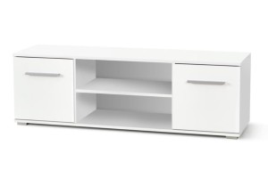 Minimalistyczna szafka pod telewizor biały połysk