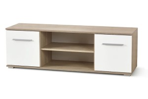 Dwukolorowa komoda pod TV dąb sonoma z białym