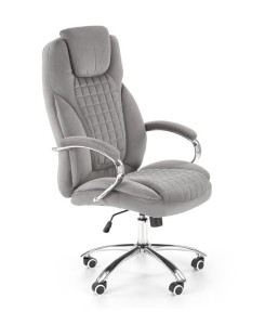 Szary fotel biurowy gabinetowy na kółkach