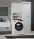 Biały słupek łazienkowy nad pralkę 180x64 cm