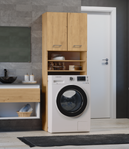 Regał z wnęką na pralkę dąb artisan