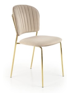 Beżowe krzesło w stylu glamour