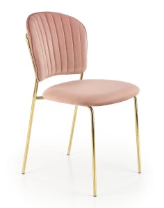 Różowe krzesło glam złoty stelaż