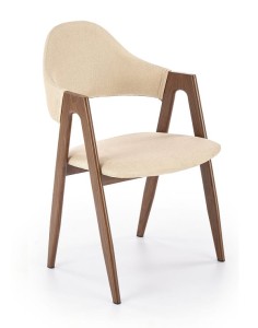 Designerskie krzesło do jadalni beż/orzech