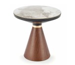 Okrągły stolik kawowy na nodze orzech/marmur