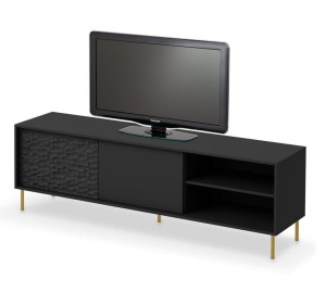 Czarna szafka pod telewizor na złotych nóżkach 180cm