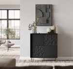 Czarna szafka na nóżkach komoda glam