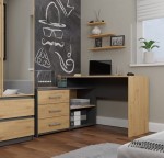 Narożne biurko z szufladami artisan/antracyt