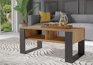 Ława kawowa z półkami 90x50cm dąb artisan