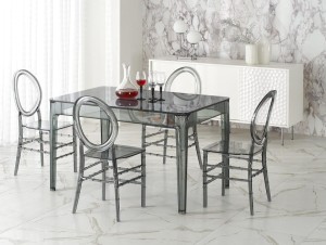 Designerski stół z poliwęglanu dymiony 120cm