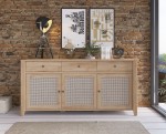 Duża komoda z szufladami i szafkami boho