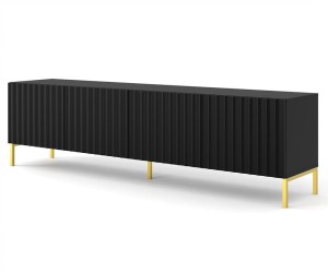 Pełny stolik telewizyjny w stylu glamour czerń