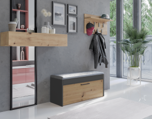 Szafka na buty z siedziskiem antracyt/artisan