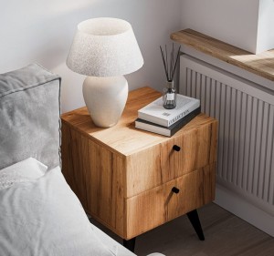 Szafka nocna z szufladami dąb craft