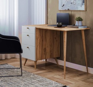 Biurko w stylu scandi z szufladami