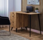 Biurko z szufladami pod blatem dąb craft