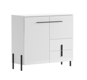 Biała komoda do gabinetu na nóżkach