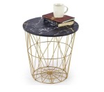 Złoty stolik kawowy metalowy