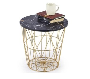 Złoty stolik kawowy metalowy