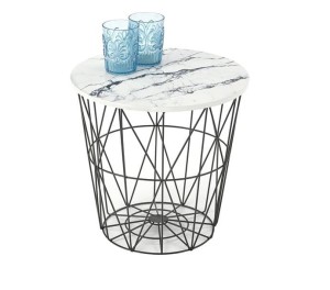 Metalowy stolik z okrągłym blatem