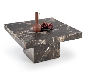 Kwadratowa ława do salonu 80 cm marmur