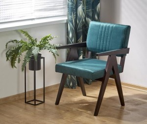 Zielony fotel z podłokietnikami