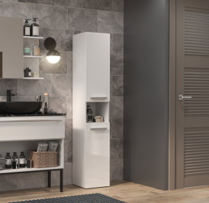 Regał na kosmetyki do łazienki biały połysk