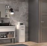 Biała szafka na kosmetyki w połysku