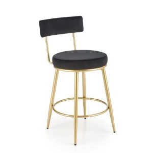 Czarny hoker na złotym stelażu glam