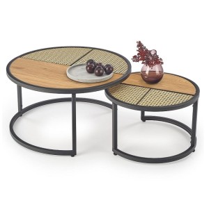 Komplet okrągłych stolików boho