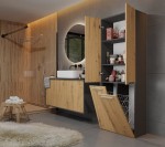 Szafa do łazienki z koszem na pranie