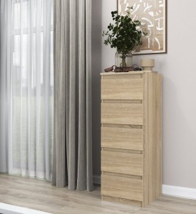 Wąska szafka z szufladami dąb sonoma