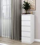 Biała wysoka komoda wąska 111x40 cm