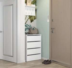 Biała szafka na buty z półkami 60cm