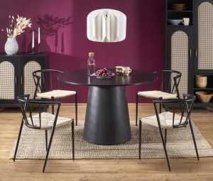 Czarny okrągły stół do jadalni ⌀120cm