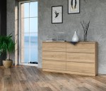 Komoda stojąca z szufladami 140cm dąb sonoma