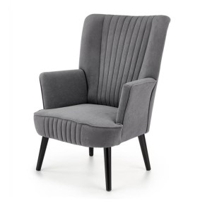 Nowoczesny fotel uszak szary