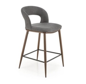 Szare krzesło barowe z podnóżkiem loft