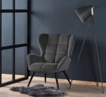 Pikowany szary fotel do salonu