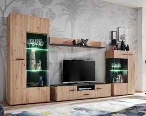 Komplet mebli z szafką RTV i witrynami artisan