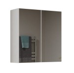 Biała szafka na kosmetyki z lustrem