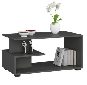 Stolik kawowy z półkami na piloty grafit