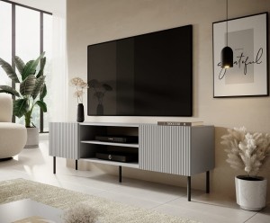 Szafka RTV z ryflowanymi frontami popiel