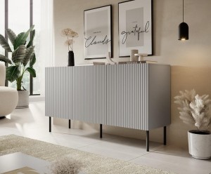 Elegancka szara komoda ryflowana