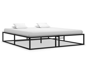 Dwuosobowa czarna rama loft 160x200