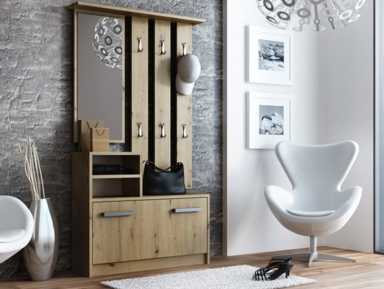 Garderoba-do-przedpokoju-dąb