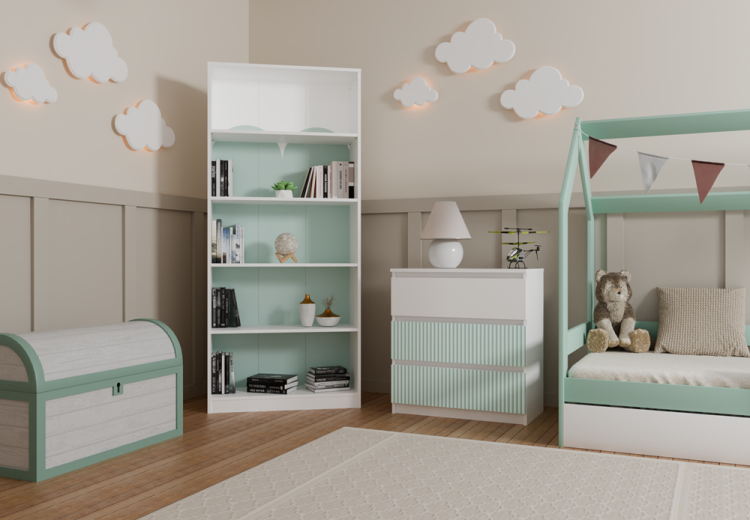 szafka-z-szufladami-w-aranżacji-pokoju-dziecięcego