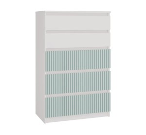 Wysoka szafka dziecięca miętowy nadruk