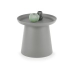 Designerski stolik z okrągłym blatem szary